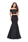 Natural Waistline Floor Length Off the Shoulder Open-Back Fitted Beaded Back Zipper Lace Mermaid Evening Dress