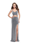 V-neck Jersey Natural Waistline Floor Length Short Cutout Fitted Open-Back Slit Sheath Sheath Dress/Evening Dress