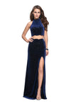 Sheath Sleeveless High-Neck Velvet Floor Length Short Fitted Racerback Slit Back Zipper Natural Waistline Sheath Dress/Evening Dress