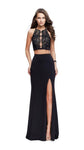 Sexy Halter Natural Waistline Sheath Sleeveless Slit Back Zipper Ruched Beaded Sheer Open-Back Sheath Dress with a Brush/Sweep Train