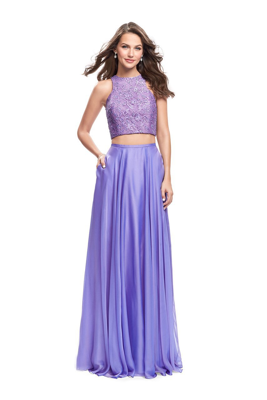 La Femme - 26087 Beaded Lace Two Piece Chiffon A-line Dress
