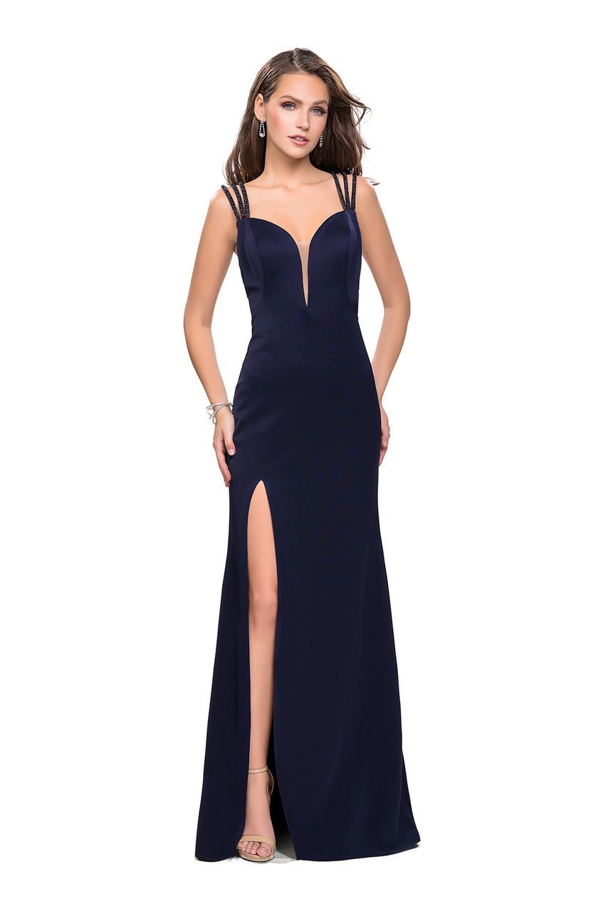 La Femme - 26167 Sweetheart Neck Strappy Back Fitted Gown
