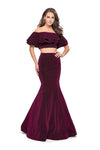 Sophisticated Mermaid Jersey Back Zipper Off the Shoulder Natural Waistline Dress With Ruffles