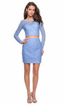 Sophisticated Short Natural Waistline Bateau Neck Sheer Beaded Illusion Back Zipper Long Sleeves Sheath Lace Sheath Dress