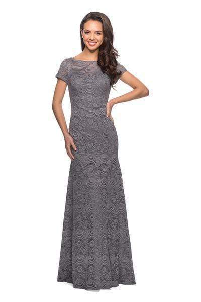 La Femme - 26875 Short Sleeve Lace Mother of the Groom Trumpet Dress
