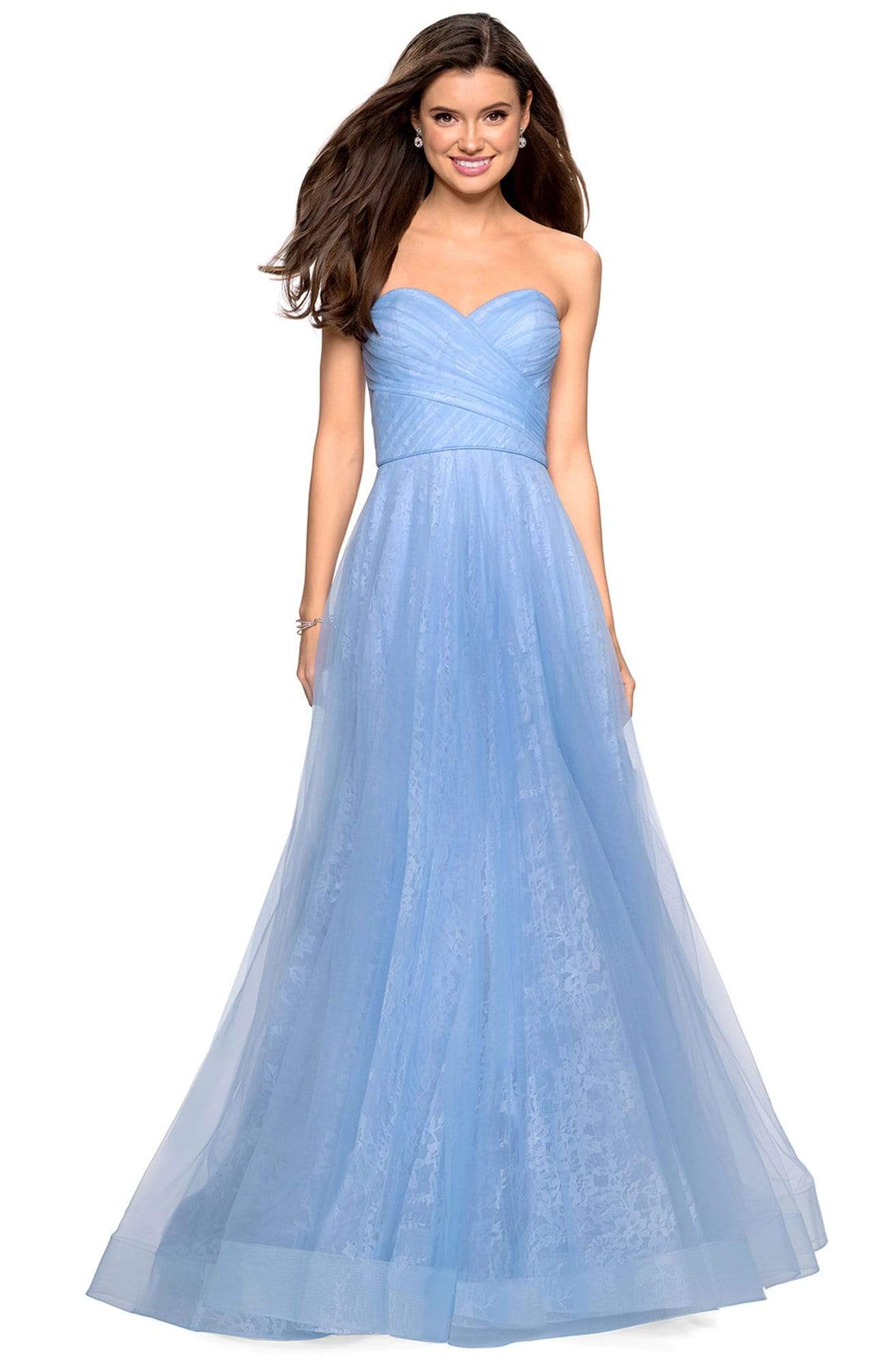 La Femme - 27135 Strapless Sweetheart Lace Ballgown
