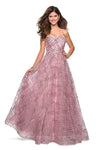 A-line Strapless Back Zipper Fitted Sequined Sweetheart Floor Length Natural Waistline Dress