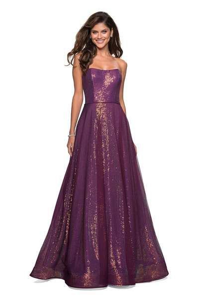 La Femme - 27296 Sequined Sweetheart Tulle A-line Dress
