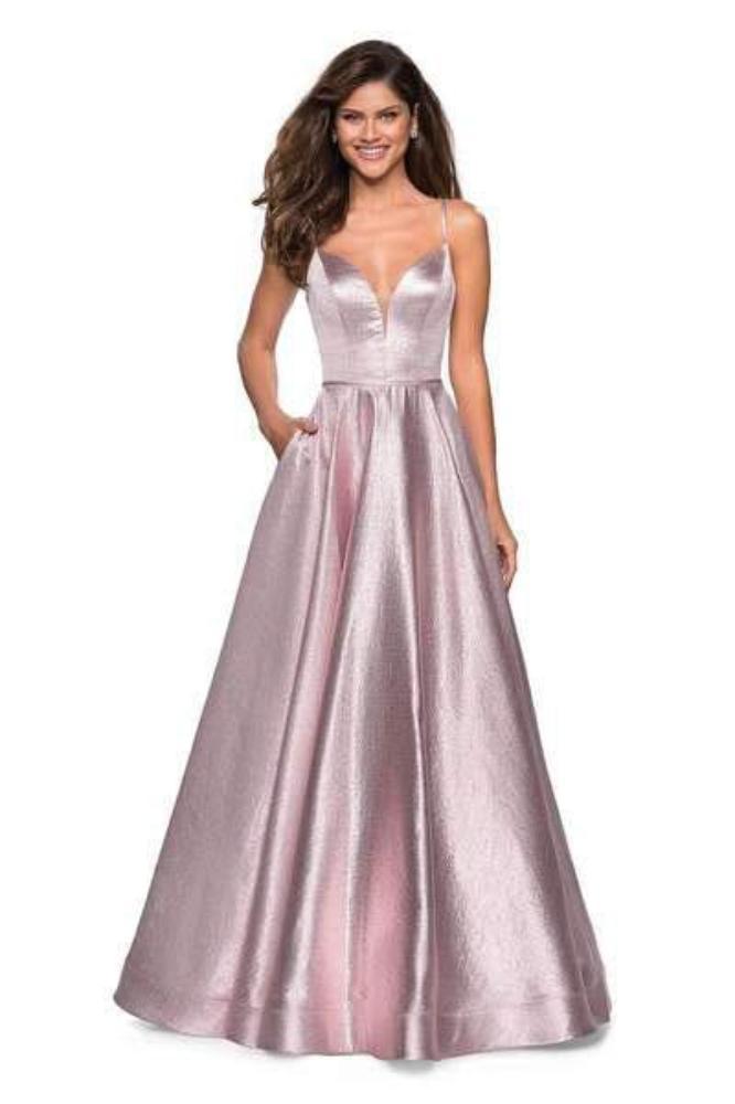 La Femme - 27322 Plunging Sweetheart Pleated Ballgown
