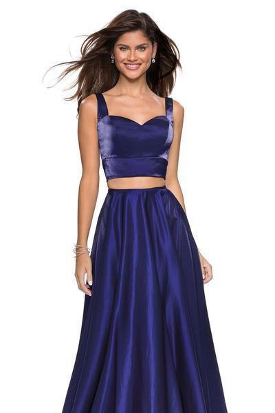 Sophisticated A-line Floor Length Sleeveless Thick Straps Empire Waistline Satin Two-Toned Print Open-Back Back Zipper Pocketed Sweetheart Dress