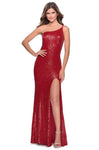 Open-Back Slit Asymmetric Sequined Natural Waistline One Shoulder Sleeveless Spaghetti Strap Sheath Sheath Dress/Evening Dress