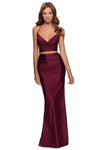 V-neck Sleeveless Open-Back Ruched Fitted Lace-Up Sheath Floor Length Jersey Plunging Neck Natural Waistline Sheath Dress/Evening Dress/Prom Dress