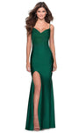 V-neck Mermaid Natural Waistline Sleeveless Spaghetti Strap Jersey Draped Ruched Slit Fitted Lace-Up Hidden Back Zipper Open-Back Prom Dress with a Brush/Sweep Train