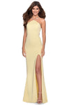 Sleeveless Slit Back Zipper Fitted Jersey Halter Natural Waistline Sheath Sheath Dress with a Brush/Sweep Train