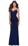 V-neck Jersey Back Zipper Fitted Lace-Up Ruched Sheath Plunging Neck Natural Waistline Floor Length Sheath Dress/Prom Dress with a Brush/Sweep Train