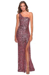 Sexy Sheath One Shoulder Sleeveless Natural Waistline Fitted Slit Sequined Cutout Back Zipper Open-Back Asymmetric Sheath Dress/Prom Dress with a Brush/Sweep Train
