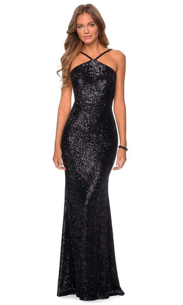 Natural Waistline Scoop Neck Fitted Backless Back Zipper Sequined Open-Back Sleeveless Sheath Sheath Dress/Evening Dress/Prom Dress with a Brush/Sweep Train