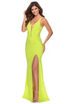 V-neck Sleeveless Back Zipper Slit Cutout Beaded Mesh Bandeau Neck Plunging Neck Natural Waistline Sheath Sheath Dress/Evening Dress with a Brush/Sweep Train