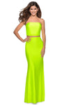 Strapless Jersey Ruched Fitted Sheath Sheath Dress/Prom Dress with a Brush/Sweep Train by La Femme