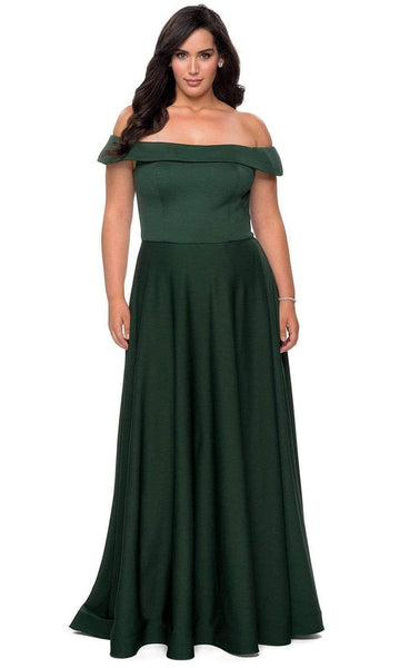 Modest A-line Off the Shoulder Jersey Back Zipper Pocketed Slit Fitted Open-Back Natural Waistline Prom Dress with a Brush/Sweep Train