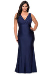 Modest V-neck Sleeveless Jersey Empire Waistline Fitted Back Zipper Floor Length Fit-and-Flare Sheath Sheath Dress/Prom Dress with a Brush/Sweep Train