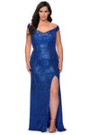 Plus Size Sexy Short Portrait Neck Off the Shoulder Natural Waistline Back Zipper Slit Cutout Banding Sequined Sheer Sheath Sheath Dress/Prom Dress with a Brush/Sweep Train