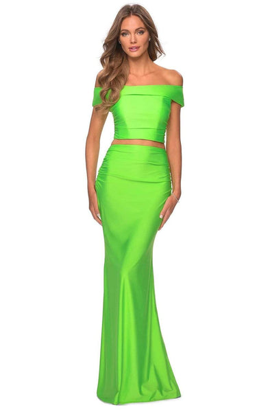 Fitted Back Zipper Jersey Floor Length Sheath Off the Shoulder Natural Waistline Sheath Dress/Party Dress with a Brush/Sweep Train