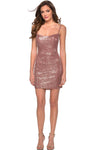 Fitted Back Zipper Sequined Open-Back Sheath Natural Waistline Scoop Neck Cocktail Above the Knee Sheath Dress/Party Dress