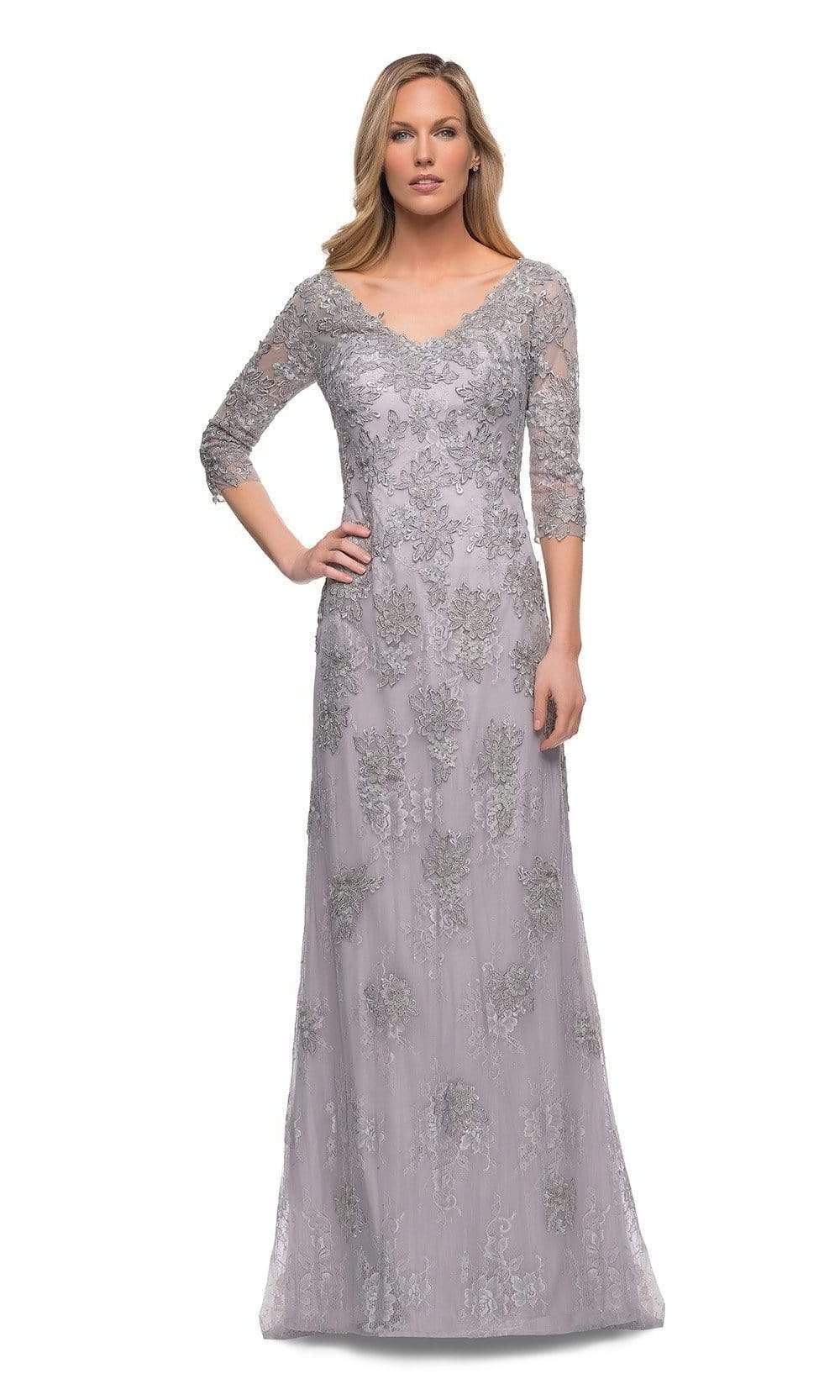 La Femme - 29379 Quarter Sleeve Lace Formal Dress
