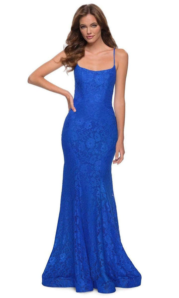 Sexy Modest Square Neck Fit-and-Flare Mermaid Lace Floor Length Above the Knee Natural Waistline Sleeveless Spaghetti Strap Open-Back Lace-Up Fitted Hidden Back Zipper Evening Dress/Prom Dress