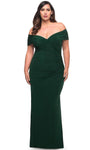 Plus Size Sheath Sweetheart Short Sleeves Sleeves Off the Shoulder Floor Length Hidden Back Zipper Ruched Natural Waistline Jersey Sheath Dress/Prom Dress