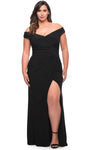 Plus Size Jersey Sheath Sweetheart Short Sleeves Sleeves Off the Shoulder Natural Waistline Back Zipper Ruched Slit Sheath Dress/Prom Dress with a Brush/Sweep Train