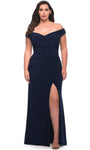 Plus Size Slit Back Zipper Ruched Sheath Short Sleeves Sleeves Off the Shoulder Sweetheart Jersey Natural Waistline Sheath Dress/Prom Dress with a Brush/Sweep Train