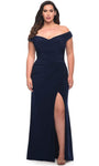 Plus Size Sweetheart Natural Waistline Short Sleeves Sleeves Off the Shoulder Ruched Slit Back Zipper Jersey Sheath Sheath Dress/Prom Dress with a Brush/Sweep Train