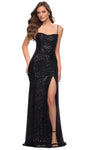 Natural Waistline Gathered Lace-Up Sequined Ruched Open-Back Slit Spaghetti Strap Mermaid Sweetheart Dress with a Brush/Sweep Train