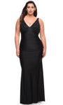 V-neck Sheath Natural Waistline Open-Back Jeweled Back Zipper Jersey Sleeveless Sheath Dress