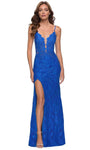 Plus Size V-neck Plunging Neck Sweetheart Natural Waistline Sheath Illusion Open-Back Jeweled Slit Sheer Back Zipper Lace Sheath Dress/Prom Dress with a Brush/Sweep Train With Rhinestones