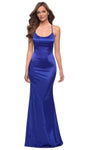 Mermaid Sleeveless Scoop Neck Satin Fitted Back Zipper Natural Waistline Prom Dress/Party Dress with a Brush/Sweep Train
