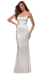 Natural Waistline Fitted Back Zipper Satin Sleeveless Scoop Neck Mermaid Prom Dress/Party Dress with a Brush/Sweep Train