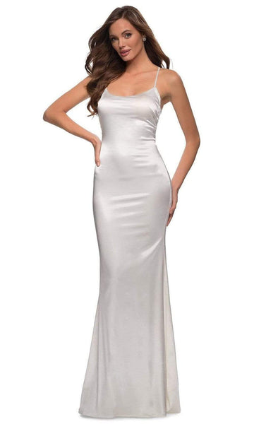 Natural Waistline Fitted Back Zipper Satin Sleeveless Scoop Neck Mermaid Prom Dress/Party Dress with a Brush/Sweep Train