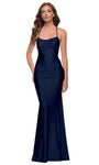 Modest Floor Length Empire Waistline Jersey Fitted Open-Back Hidden Back Zipper Ruched Sleeveless Spaghetti Strap Sheath Scoop Neck Sheath Dress/Prom Dress with a Brush/Sweep Train