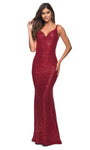 V-neck Natural Waistline Back Zipper Sequined Fitted Open-Back Sleeveless Tank Mermaid Dress with a Brush/Sweep Train