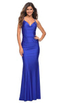 V-neck Spaghetti Strap Jeweled Open-Back Ruched Beaded Jersey Cowl Neck Sheath Natural Waistline Sheath Dress with a Brush/Sweep Train