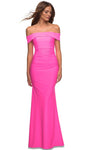 Draped Off shoulder Prom Gown