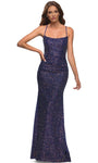 Plus Size Scoop Neck Floor Length Spaghetti Strap Sequined Lace-Up Sheath Natural Waistline Sheath Dress/Evening Dress/Prom Dress