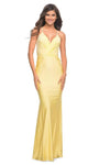 V-neck Mermaid Spaghetti Strap Natural Waistline Back Zipper Beaded Open-Back Wrap Fitted Jersey Dress with a Brush/Sweep Train With Rhinestones