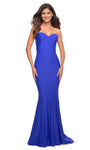 Strapless Open-Back Back Zipper Sweetheart Mermaid Natural Waistline Jersey Dress with a Brush/Sweep Train