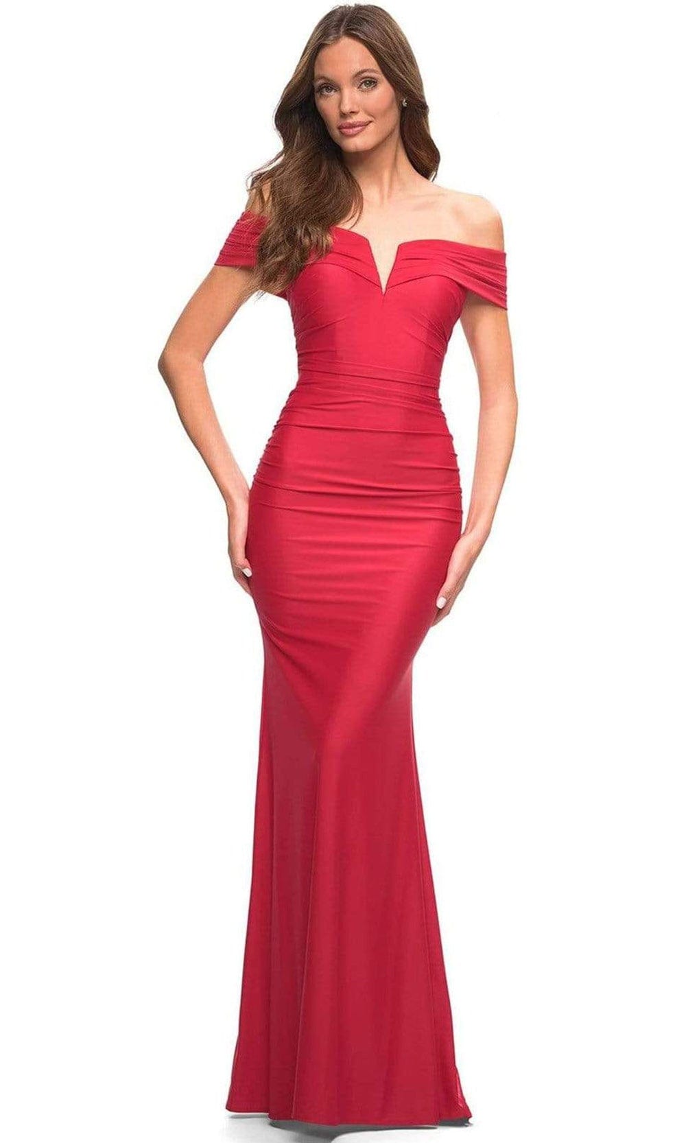 La Femme - 30582 Off Shoulder Ruched Gown
