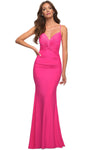 Sweetheart Natural Waistline Jersey Open-Back Fitted Spaghetti Strap Sheath Sheath Dress/Evening Dress with a Brush/Sweep Train