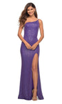 One Shoulder Sleeveless Open-Back Back Zipper Sequined Fitted Slit Natural Waistline Floor Length Sheath Sheath Dress